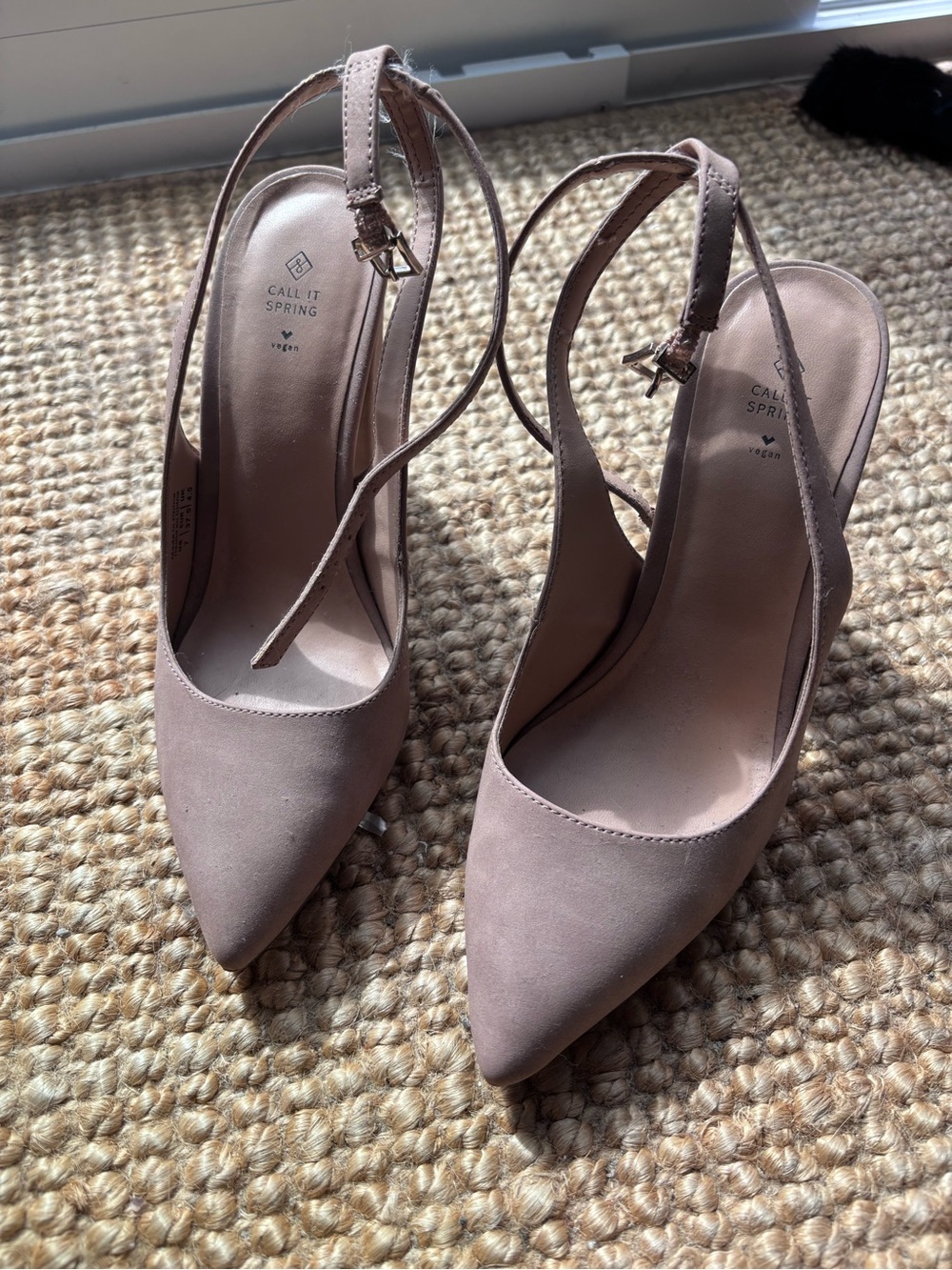 Call It Spring Dusty Taupe Pointed-Toe Slingback Heels